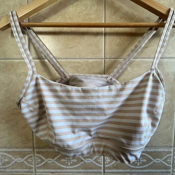 Lululemon Straight Up Bra - Pink and |White - Size 8 - Picture 1 of 7